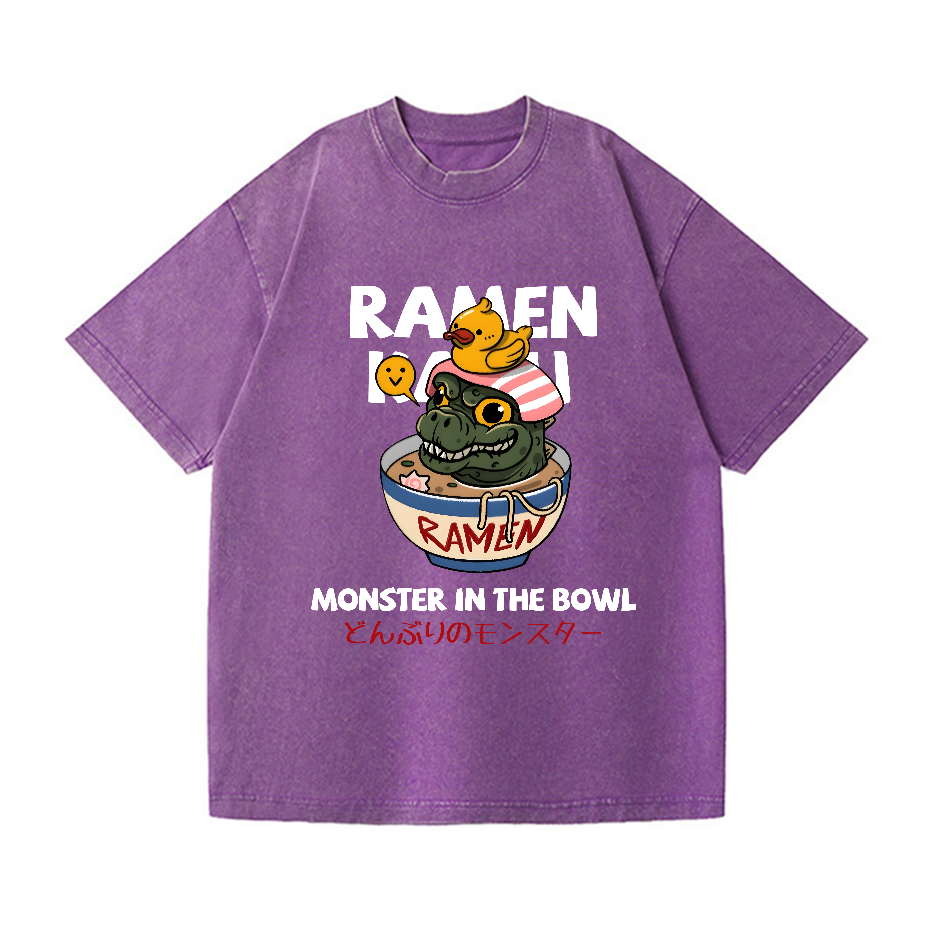 Ramen Kaiju Vintage Wash Japanese Design T-Shirt