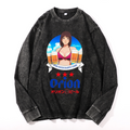 Vintage Cotton Wash Crewneck Long-Sleeve T-Shirt