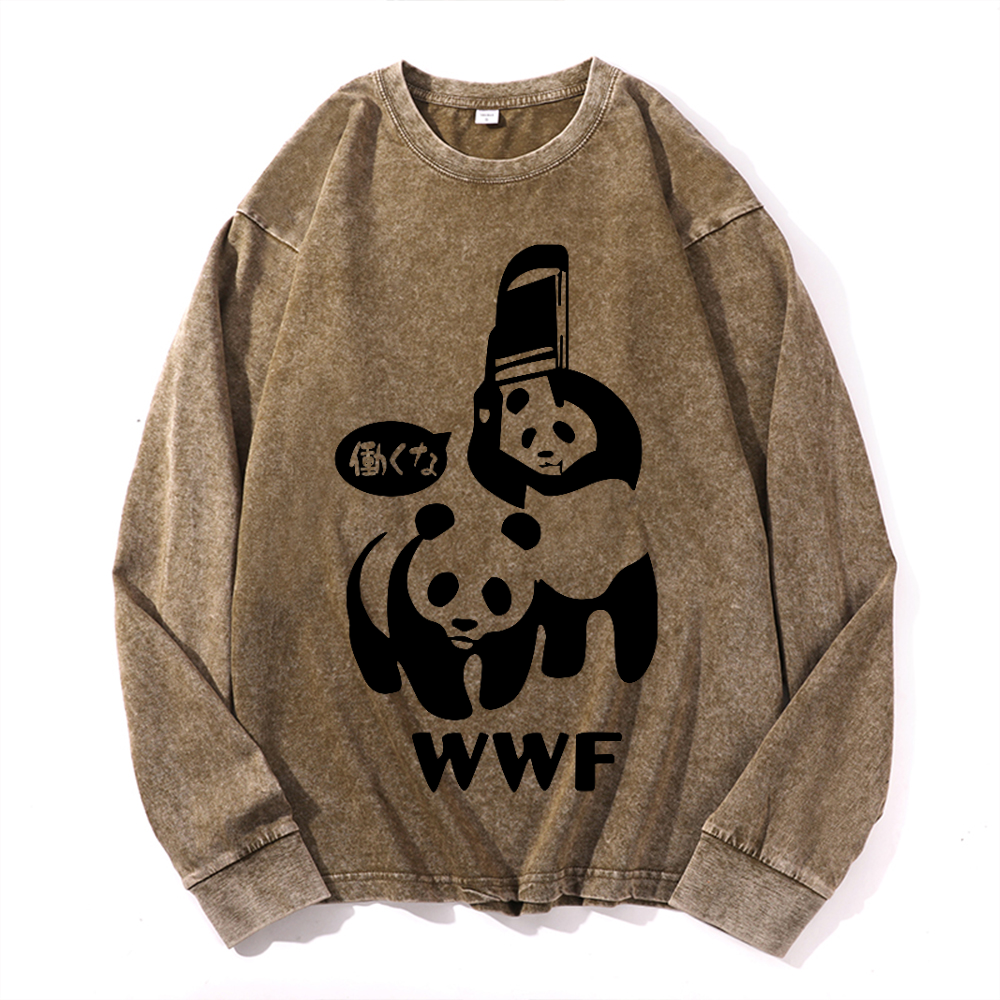 WWF Panda Vintage Cotton Wash Long-sleeve T-shirt