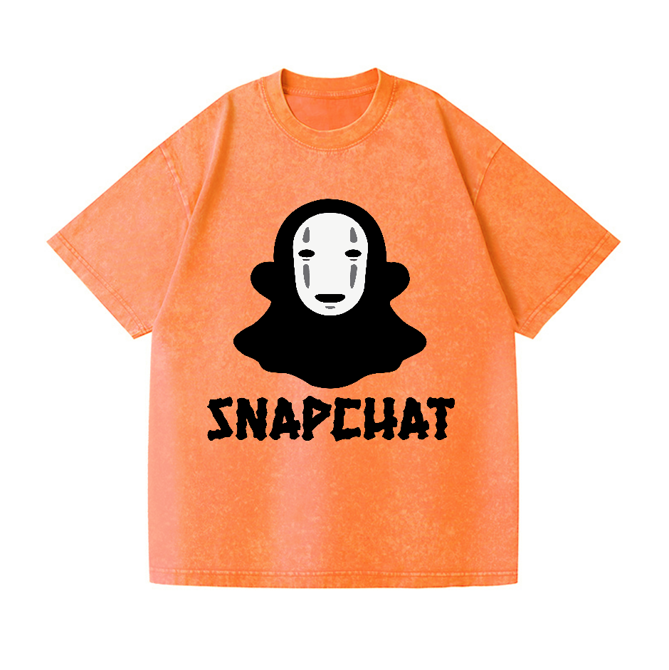 Ghibli No Face Kaonashi Snapchat Vintage Wash Japanese Design T-Shirt