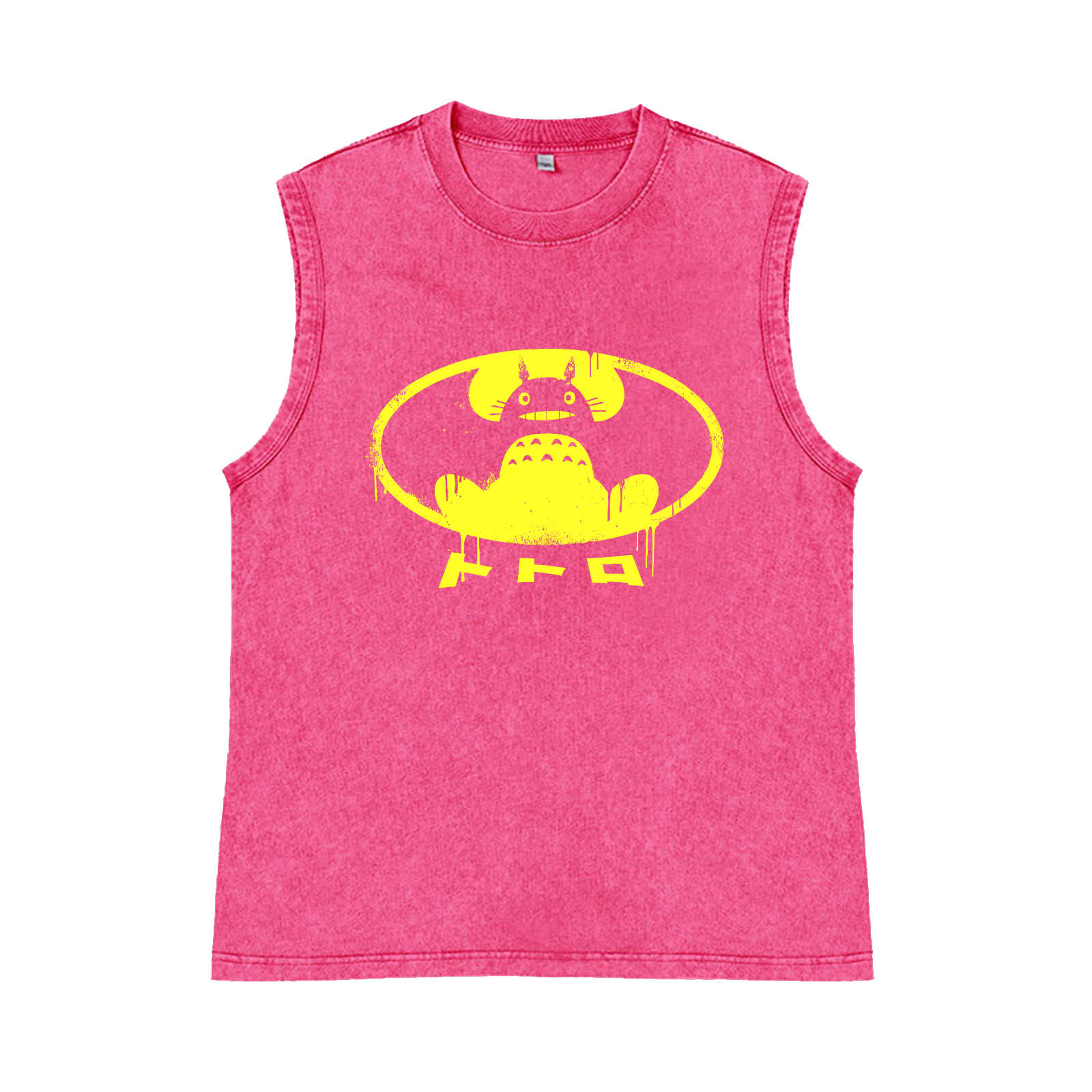 Ghibli Totoro Batman Pure Cotton Wash-Dyed Sleeveless Tank Top