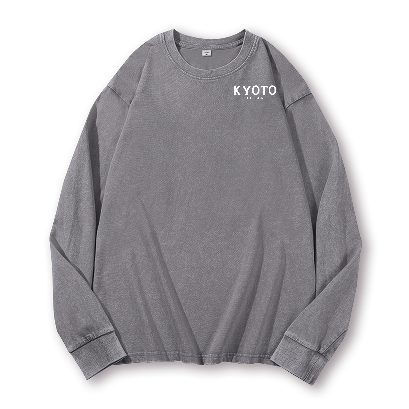Kyoto Japan Honshu Kansai Region Vintage Washed Cotton Back Art Long-sleeve T-shirt