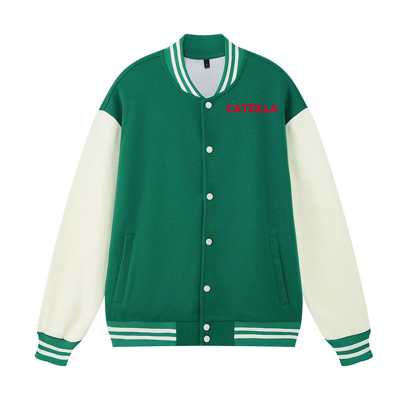 Cat Kaiju Catzilla Vintage Cotton Varsity Jacket