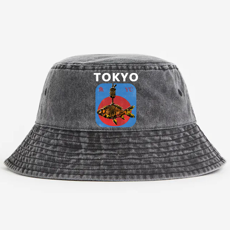 Tokyo Fish Vintage 100% Cotton Bucket Hat