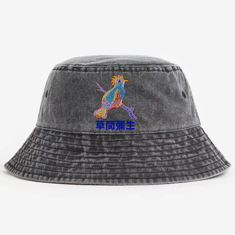 Yayoi Kusama Bird Vintage 100% Cotton Bucket Hat