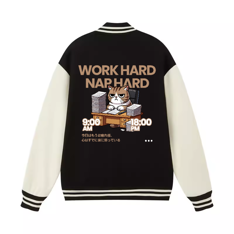 Cat Vintage Cotton Varsity Jacket