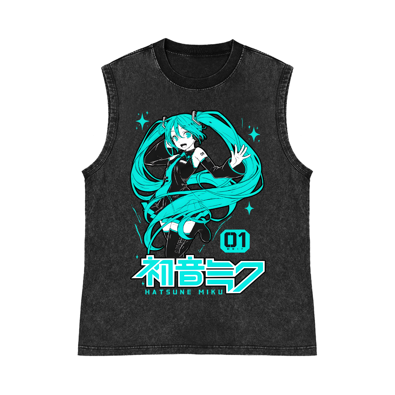 Hatsune Miku Pure Cotton Wash-Dyed Sleeveless Tank Top