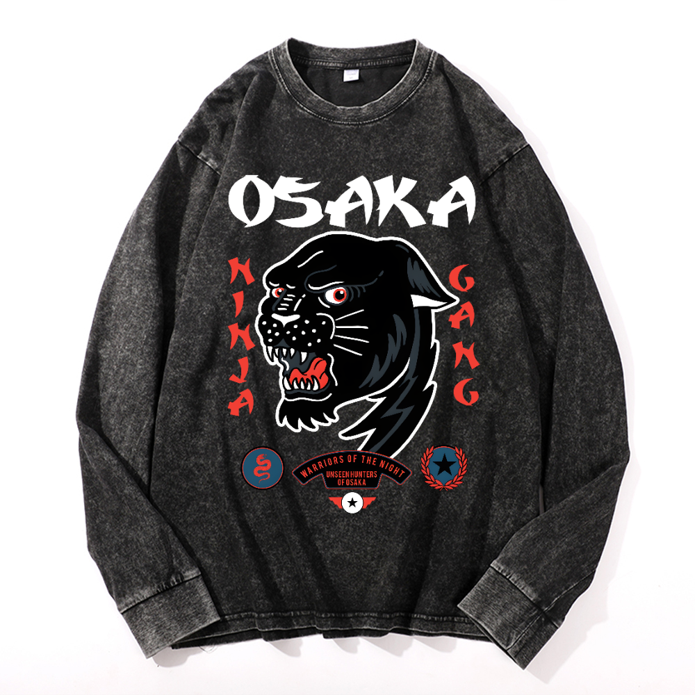 Osaka Panther Vintage Cotton Wash Long-sleeve T-shirt