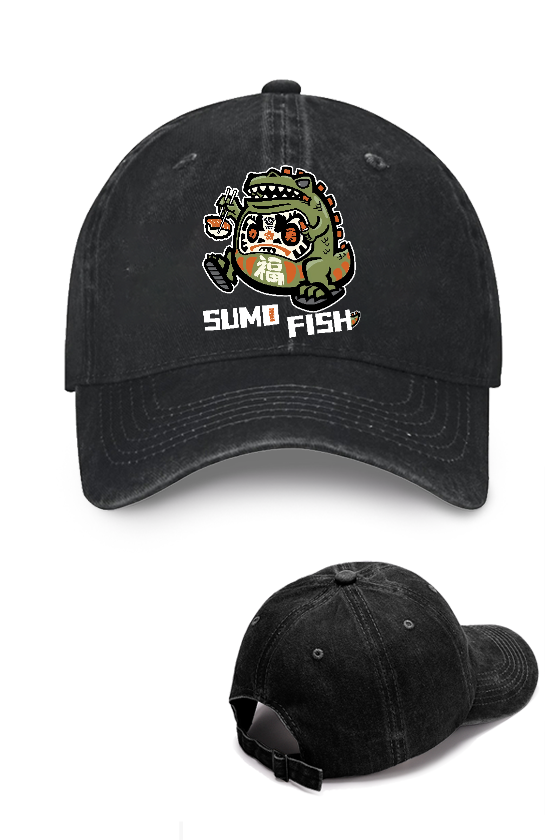 Sumo Fish Daruma Sushi Vintage Cotton Cap
