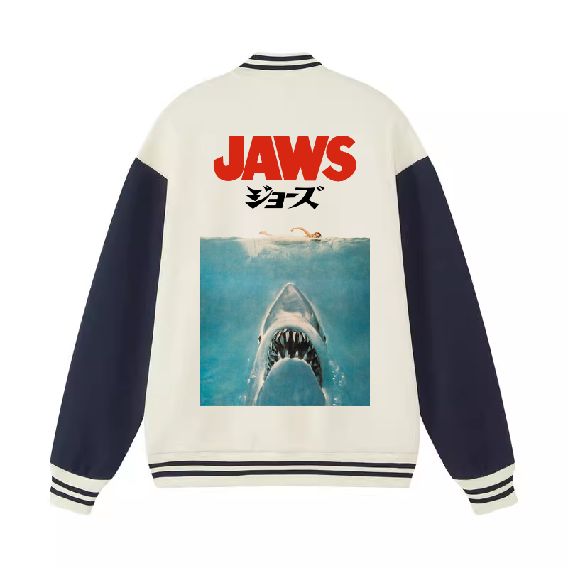 Jaws Shark Vintage Cotton Varsity Jacket