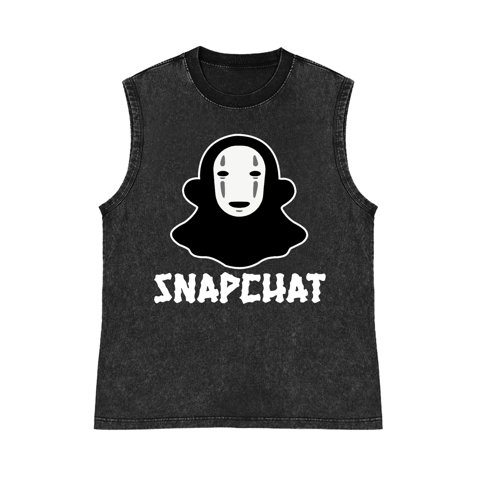 Snapchat Pure Cotton Wash-Dyed Sleeveless Tank Top