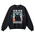 Madafakas Cat Vintage Cotton Blend Crewneck Sweatshirt