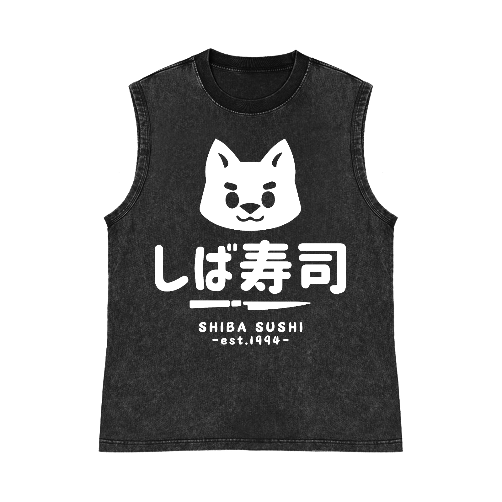 Shiba Sushi Pure Cotton Wash-Dyed Sleeveless Tank Top