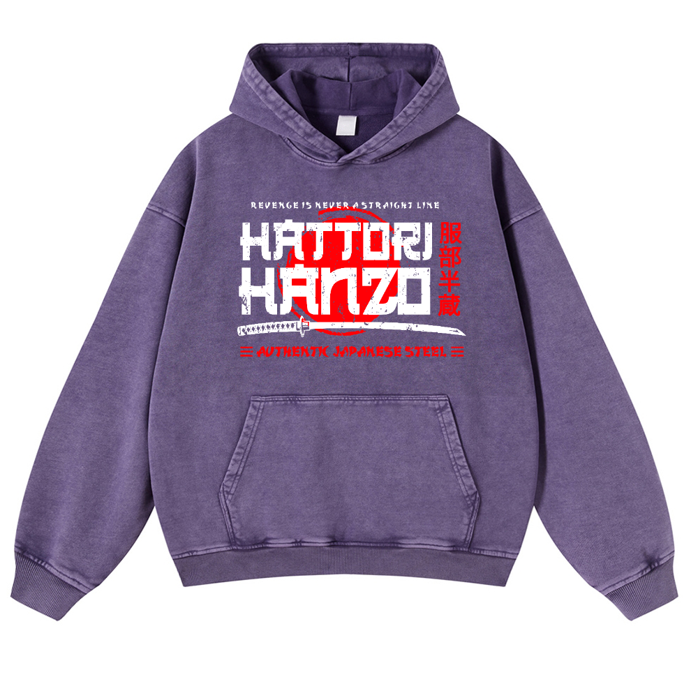 Hattori Hanzou Vintage Washed Thick Cotton Hoodie