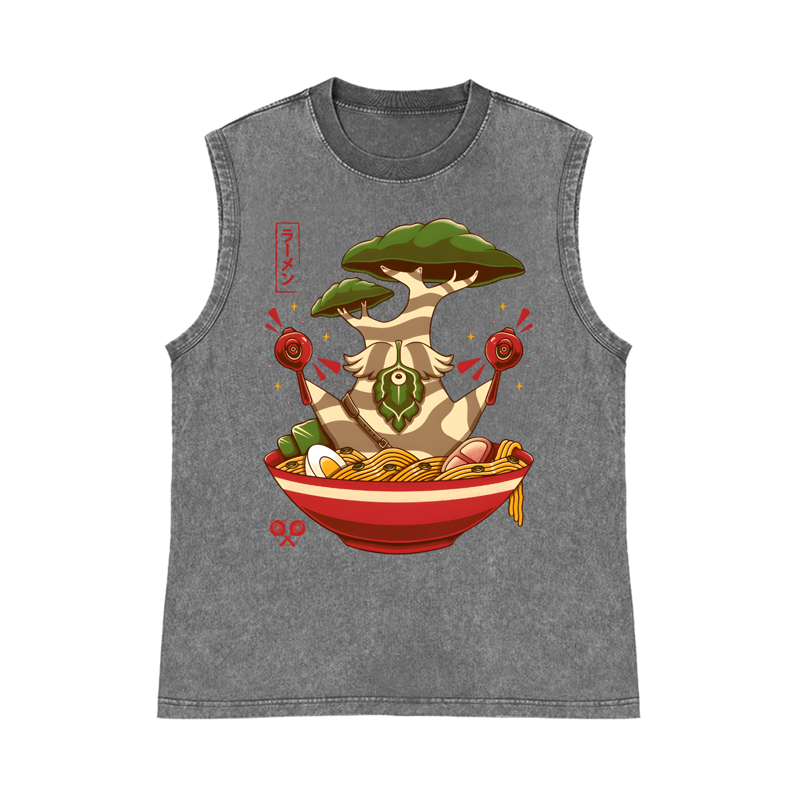 Bonsai Ramen Pure Cotton Wash-Dyed Sleeveless Tank Top