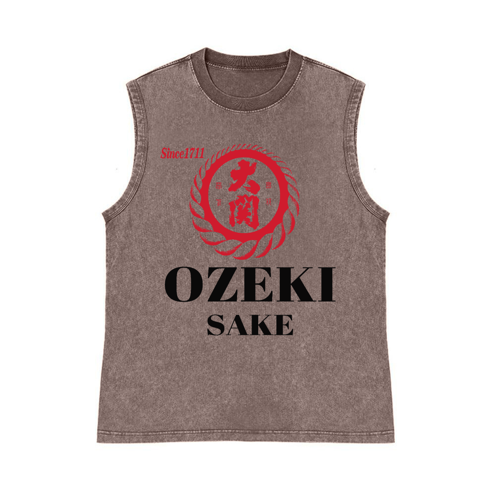 Ozeki Sake Pure Cotton Wash-Dyed Sleeveless Tank Top