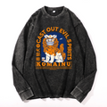 Komainu Vintage Cotton Wash Crewneck Long-Sleeve T-Shirt