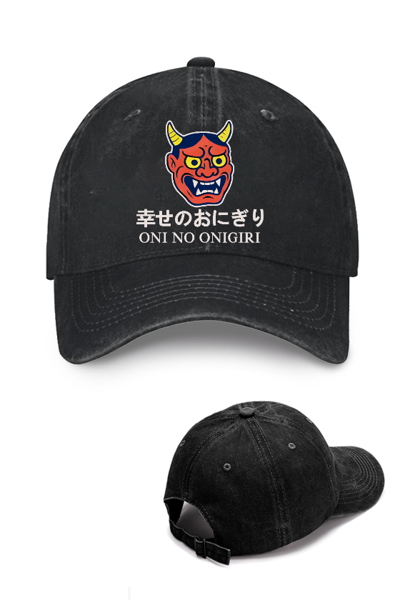 Oni Ghost Onigiri Vintage Cotton Cap