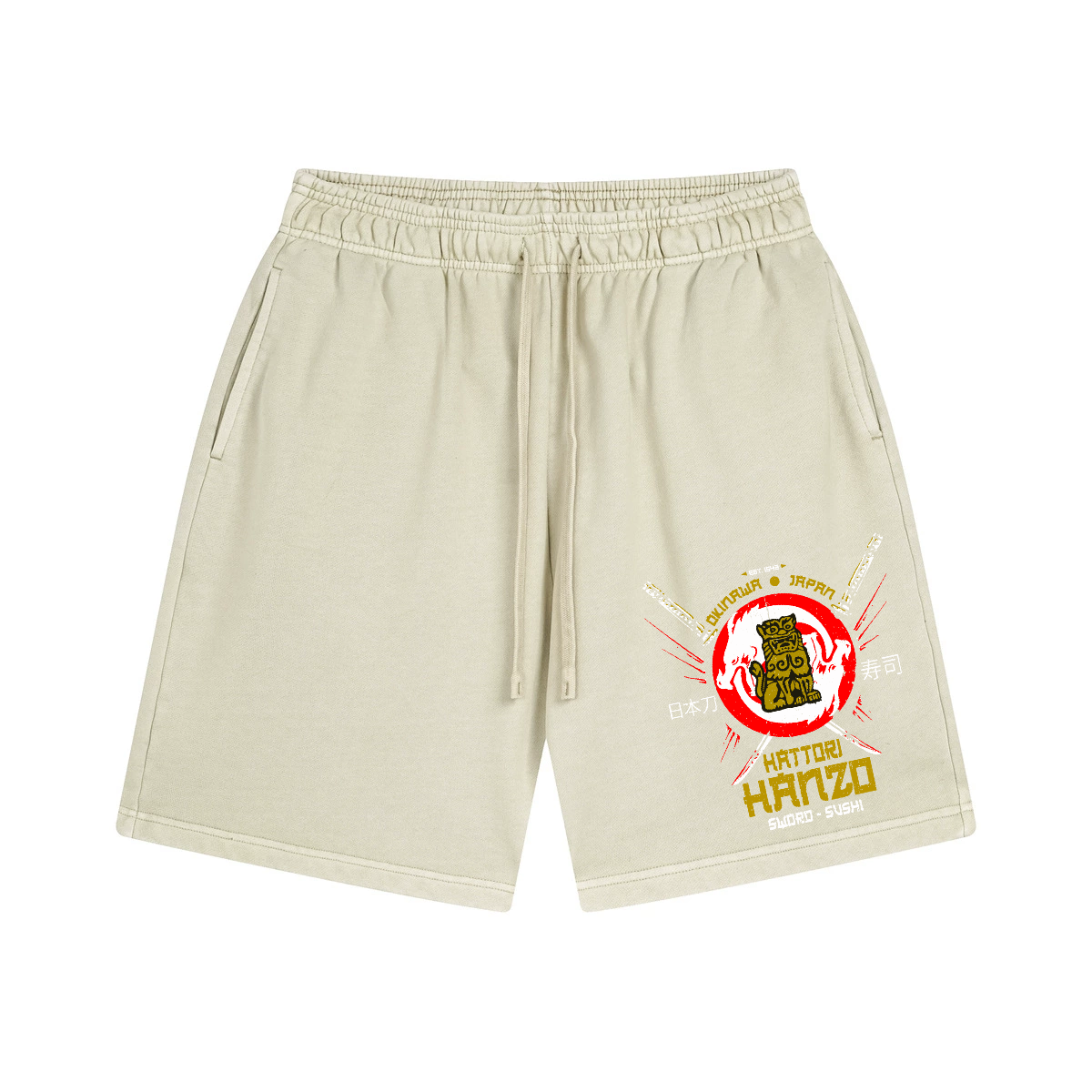 Stone Lion Vintage Pure Thick Cotton Shorts