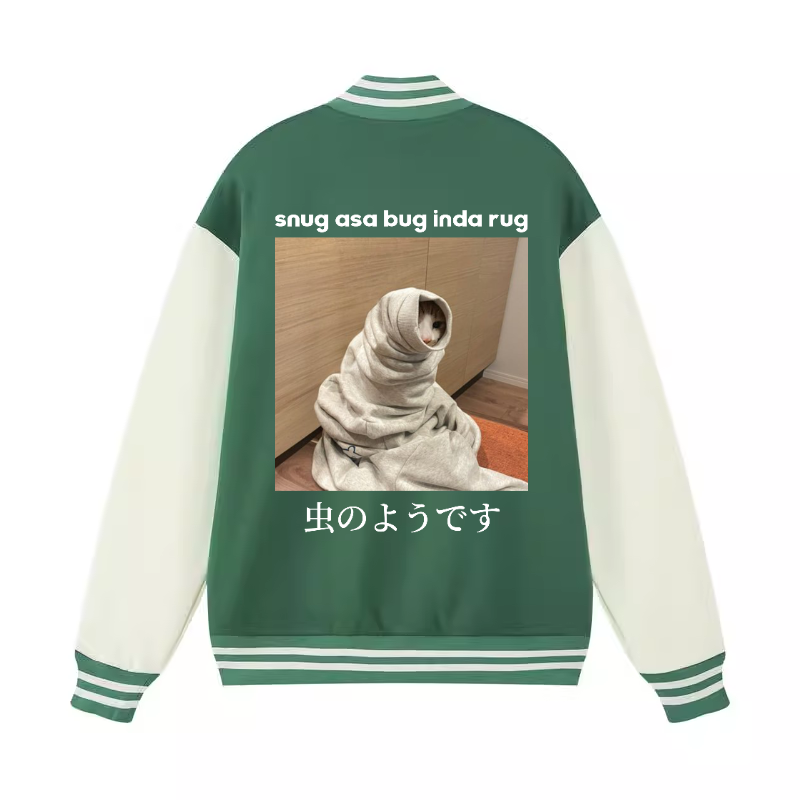 Snug Cat Vintage Cotton Varsity Jacket