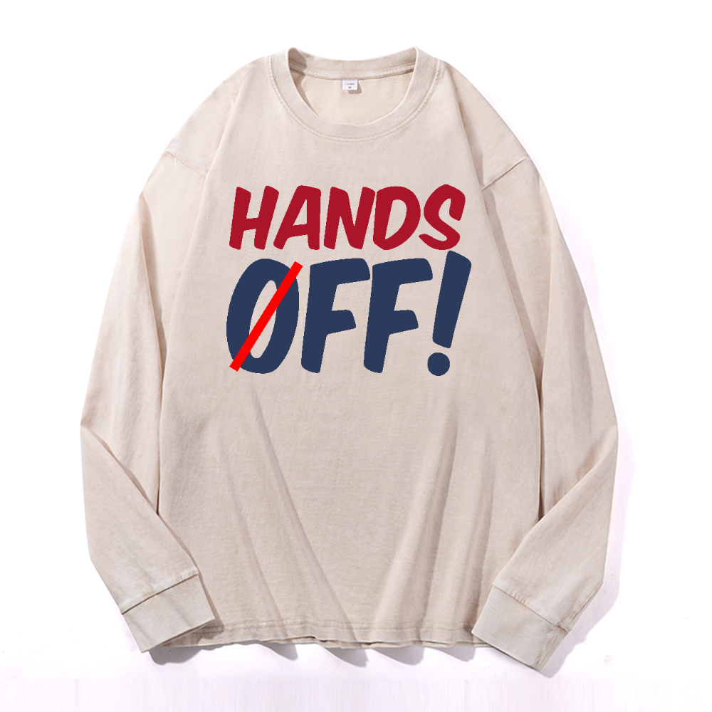 Hands Off! Vintage Cotton Wash Long-sleeve T-shirt
