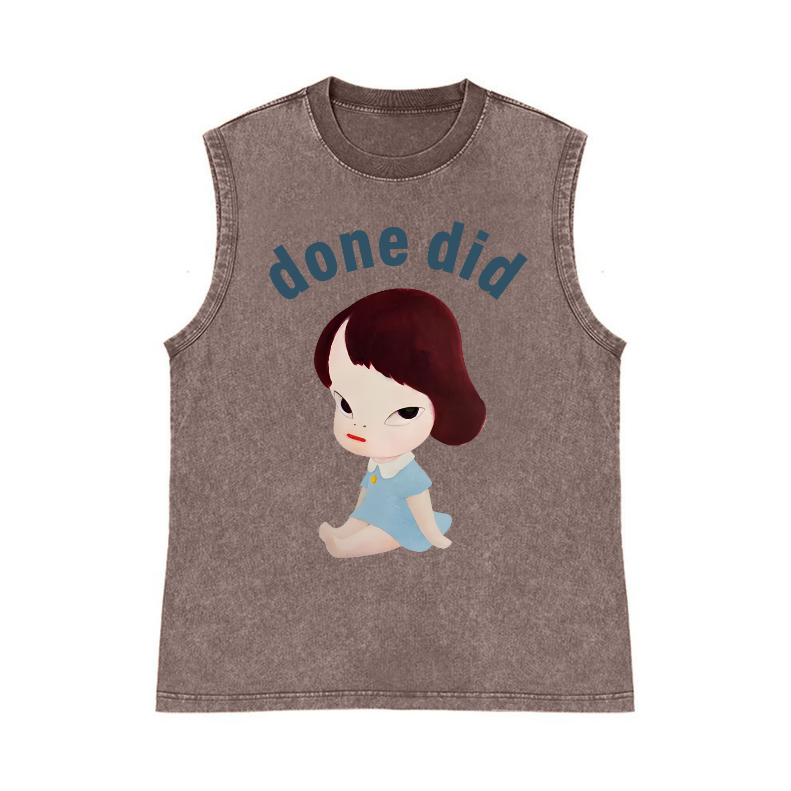 Yoshitomo Nara Pure Cotton Wash-Dyed Sleeveless Tank Top