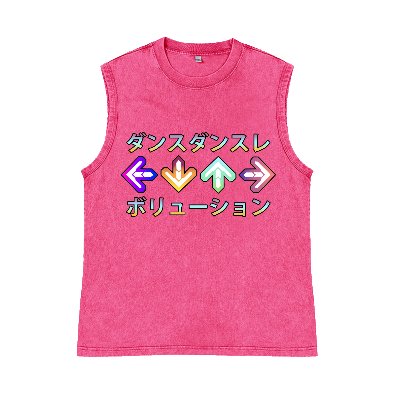 Dance Dance Revolution Pure Cotton Wash-Dyed Sleeveless Tank Top