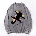 Vintage Cotton Wash Crewneck Long-Sleeve T-Shirt