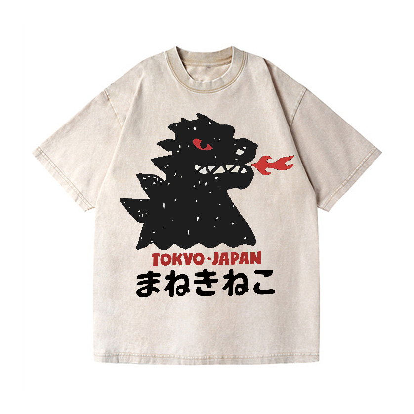 Kaiju Monster Tokyo Japan Vintage Wash Japanese Design T-Shirt