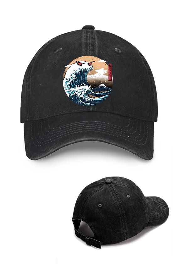 Ukiyoe Wave Vintage Cotton Cap