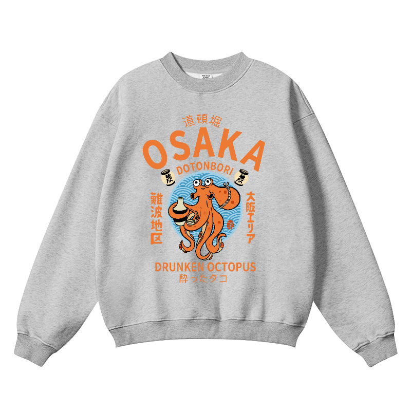 Osaka Drunken Octopus Vintage Cotton Blend Crewneck Sweatshirt