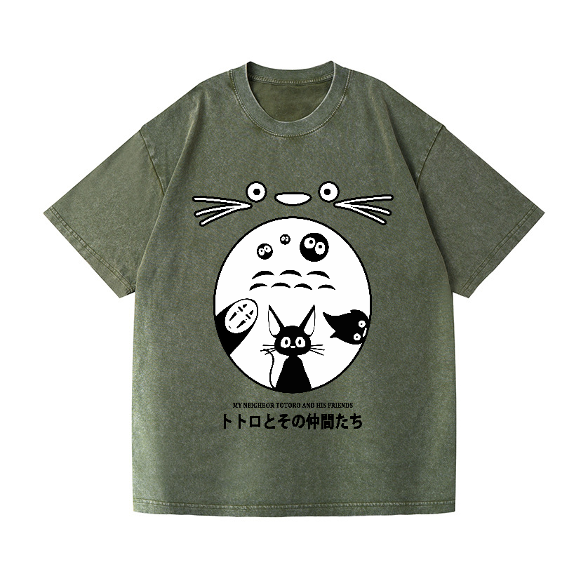 Studio Ghibli Totoro No Face Kaonashi Vintage Wash Japanese Design T-Shirt