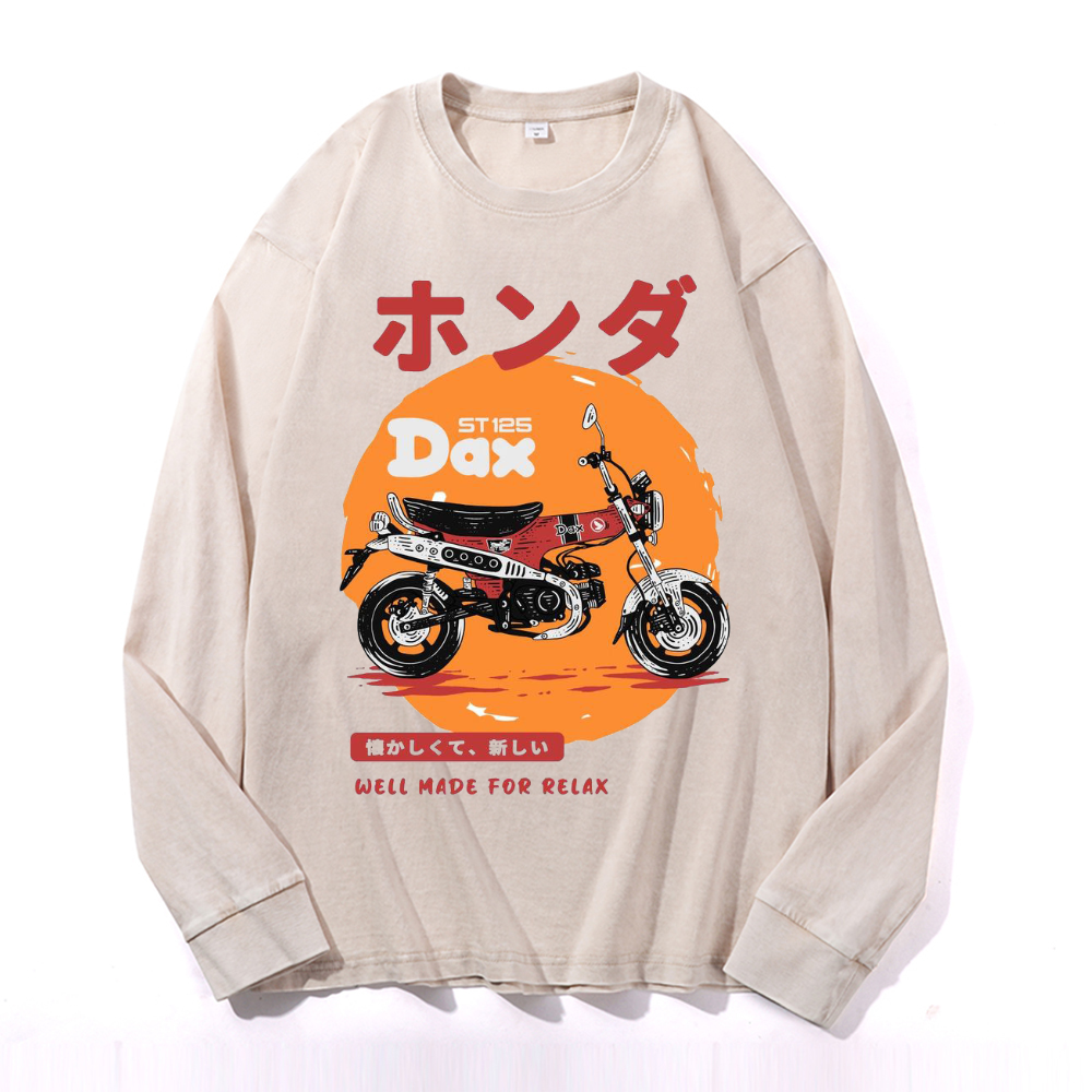 Vintage Cotton Wash Crewneck Long-Sleeve T-Shirt