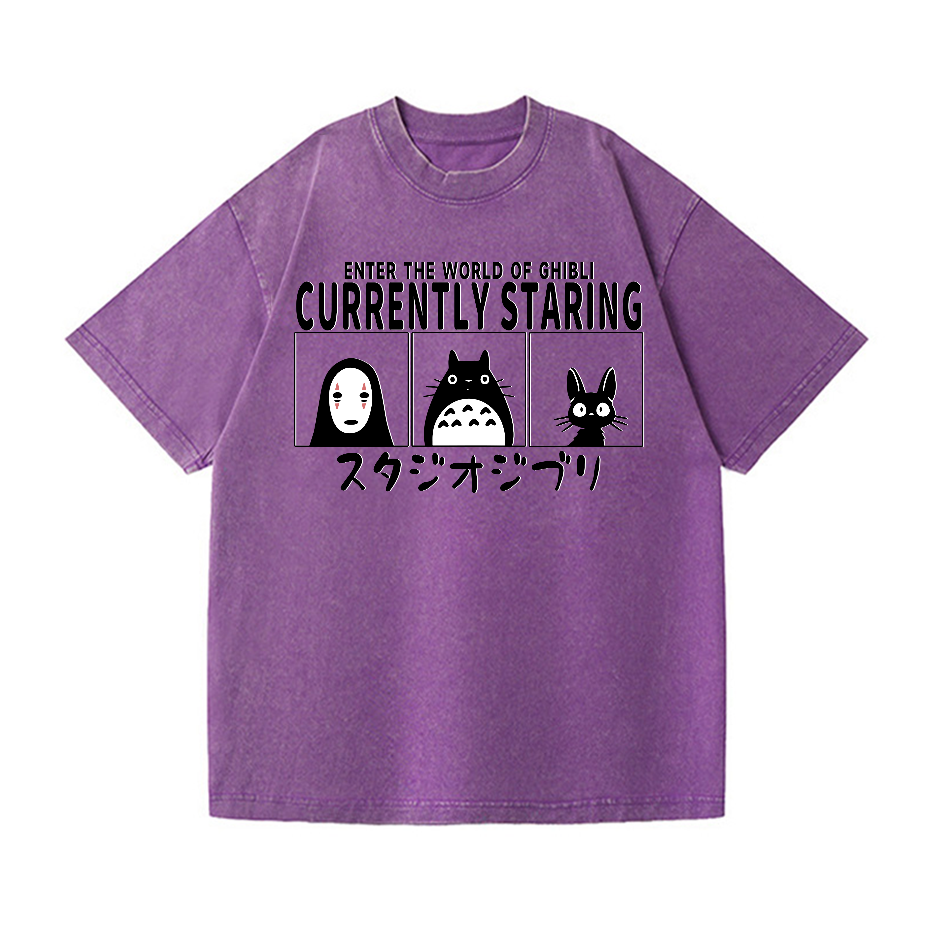 Ghibli No Face Kaonashi Totoro Vintage Wash Japanese Design T-Shirt