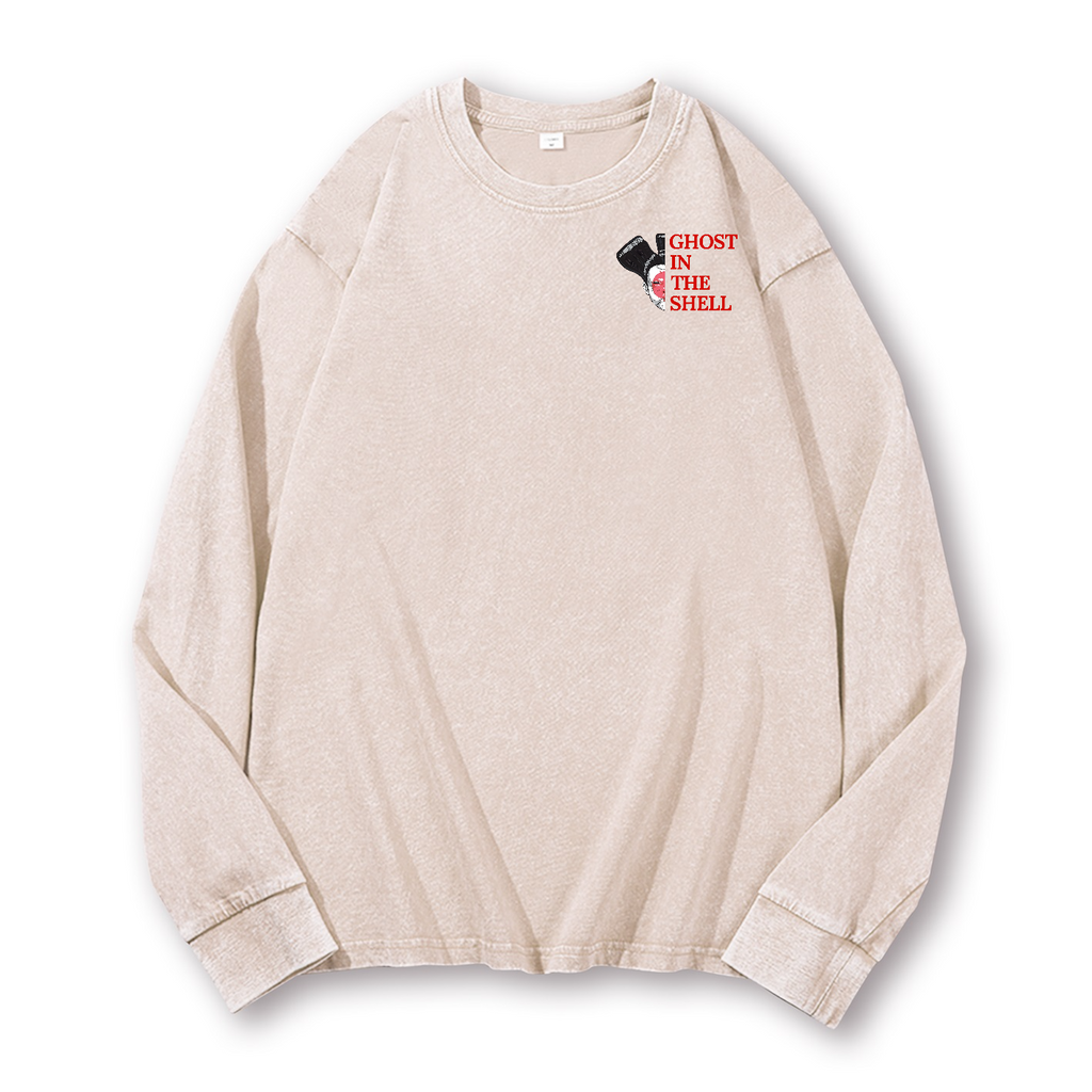 Ghost in the Shell Geisha Vintage Washed Cotton Back Art Long-sleeve T-shirt