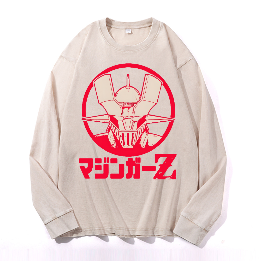 Mazinger Z Vintage Cotton Wash Long-sleeve T-shirt