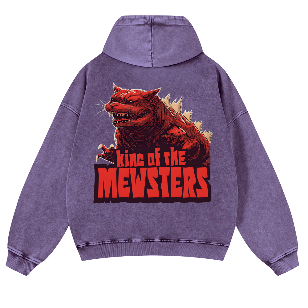 Catzilla Cat Kaiju Vintage Washed Cotton Back Art Hoodie