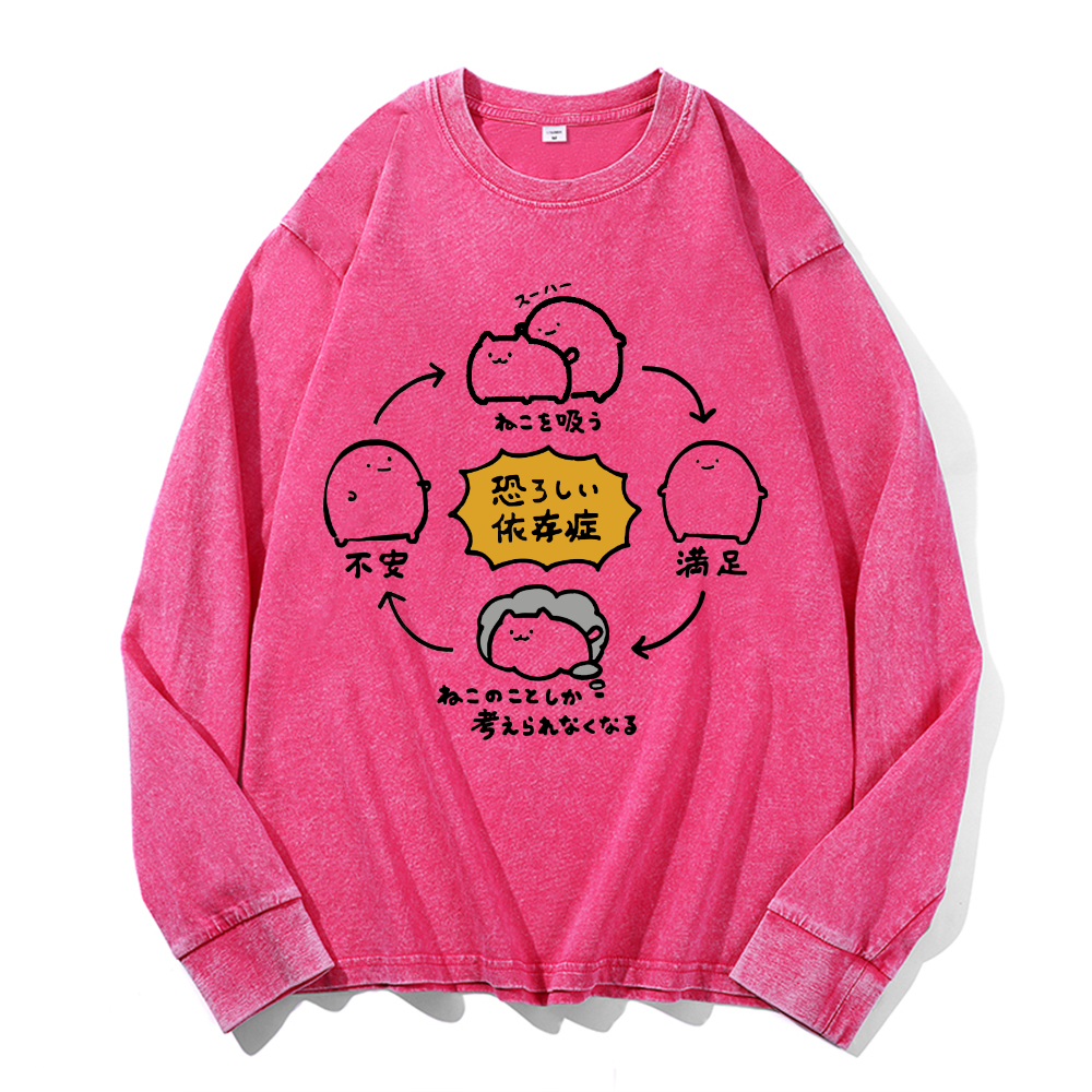 Vintage Cotton Wash Crewneck Long-Sleeve T-Shirt