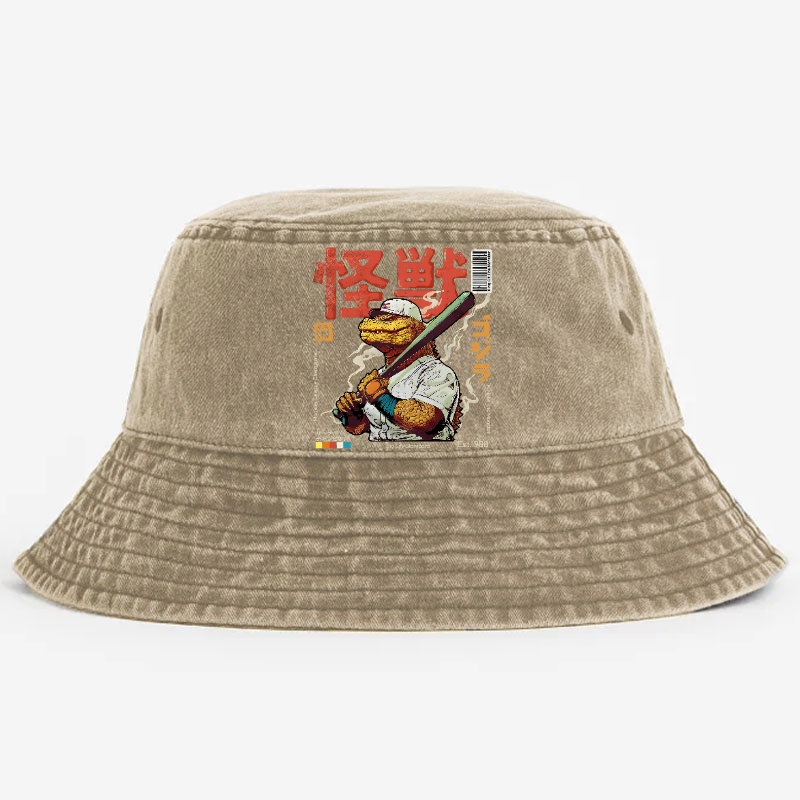 Kaiju Baseball Vintage 100% Cotton Bucket Hat