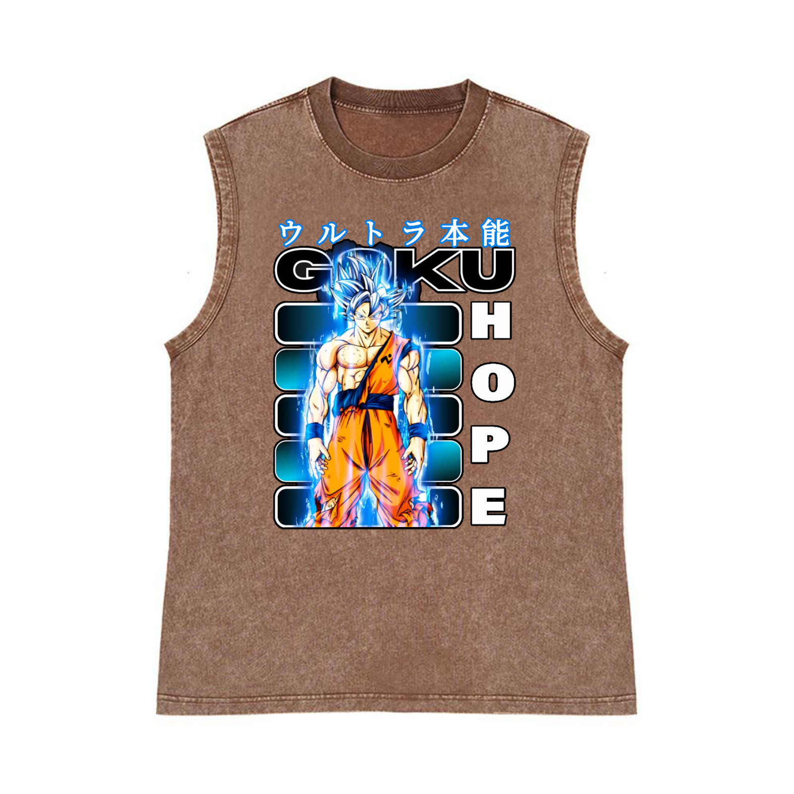 Son Goku Pure Cotton Wash-Dyed Sleeveless Tank Top