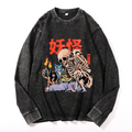 Vintage Cotton Wash Crewneck Long-Sleeve T-Shirt