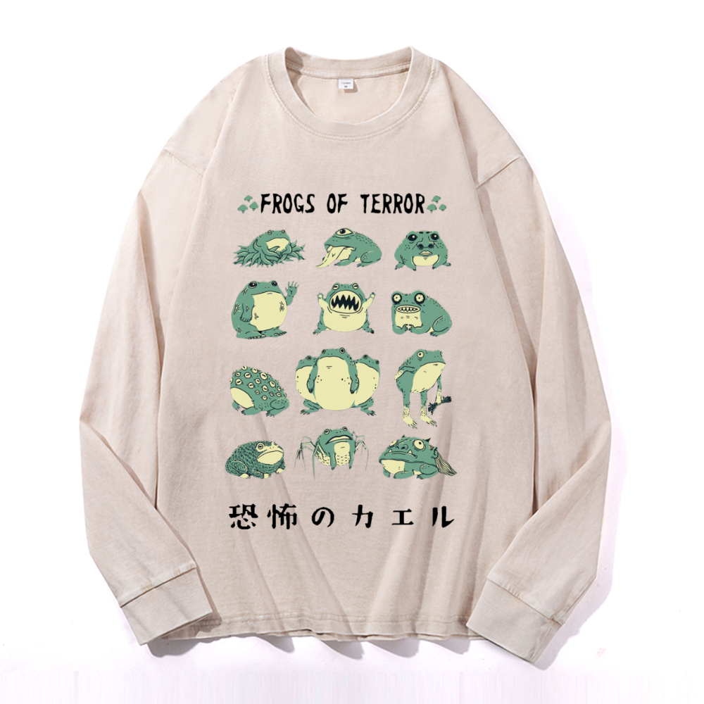 Vintage Cotton Wash Crewneck Long-Sleeve T-Shirt