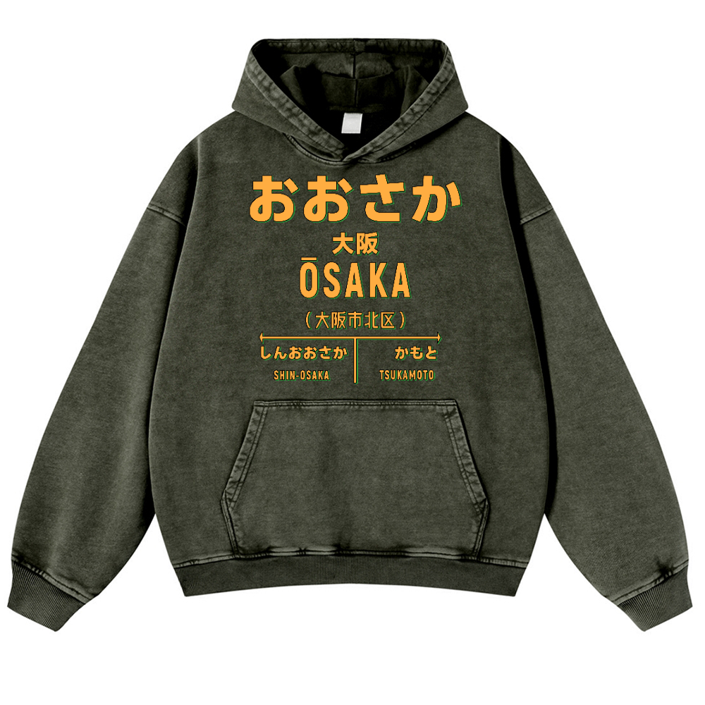 Osaka Vintage Washed Thick Cotton Hoodie