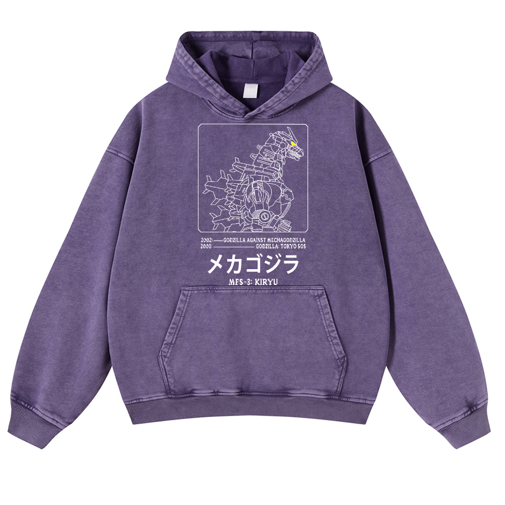 Kaiju Vintage Washed Thick Cotton Hoodie