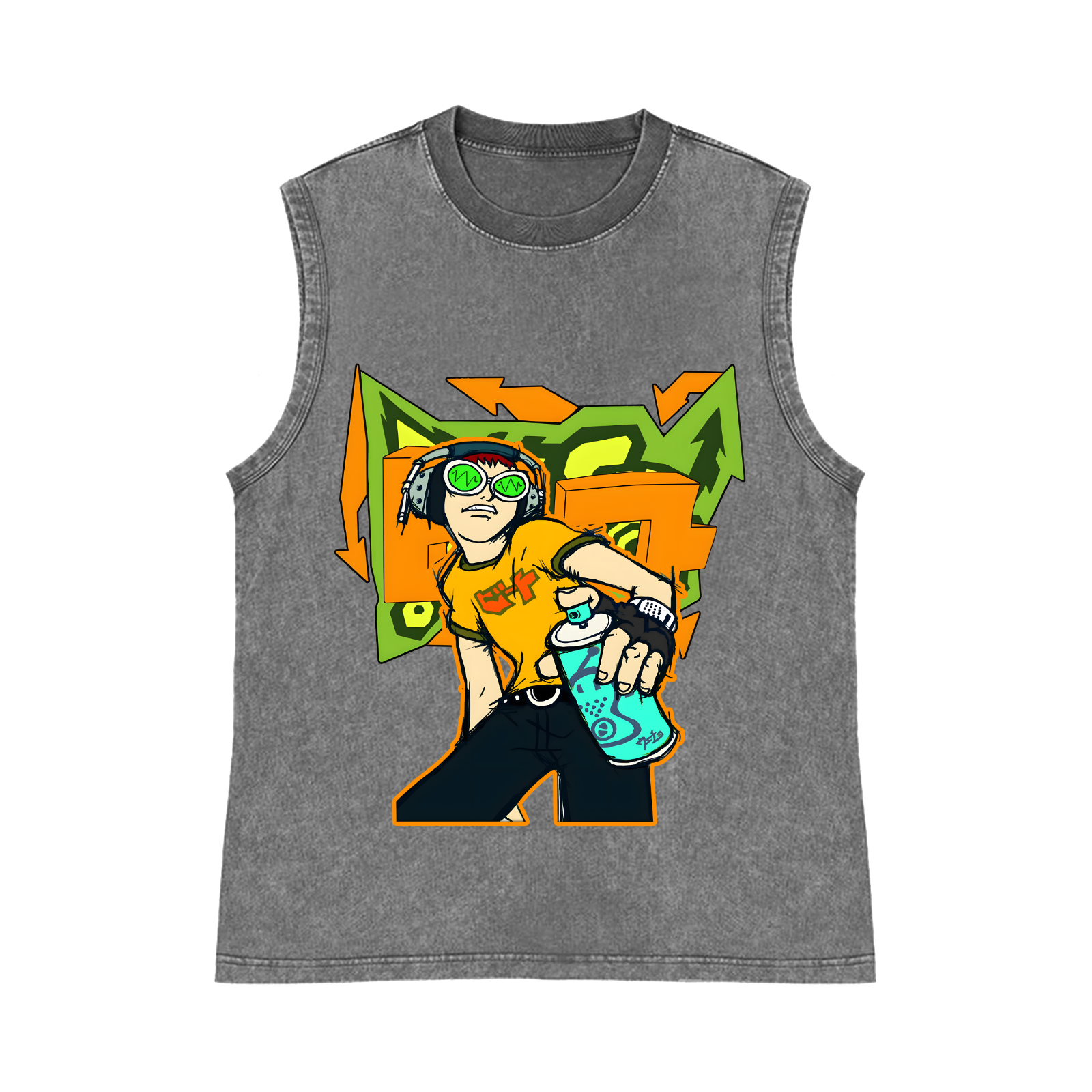 Jet Set Radio Pure Cotton Wash-Dyed Sleeveless Tank Top