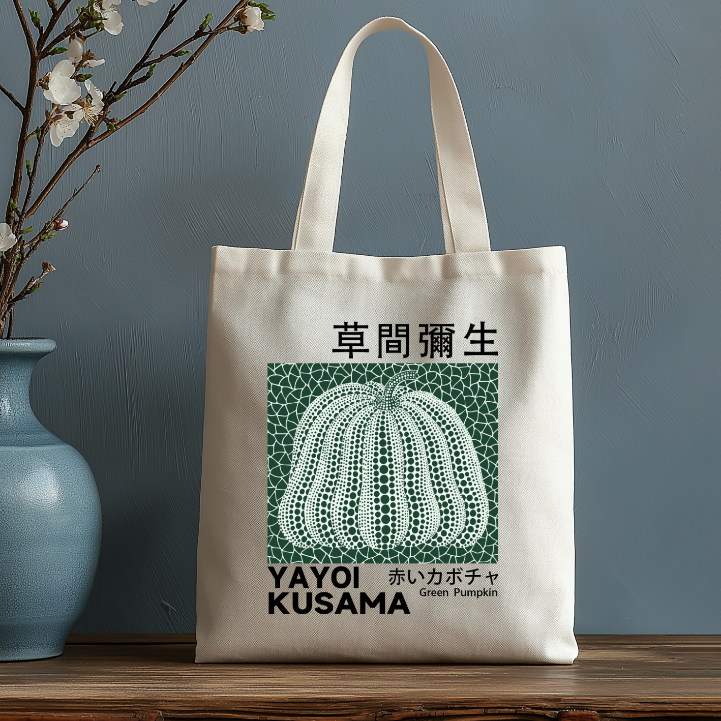 Yayoi Kusama Pumpkin Japanese Style Canvas Tote Bag