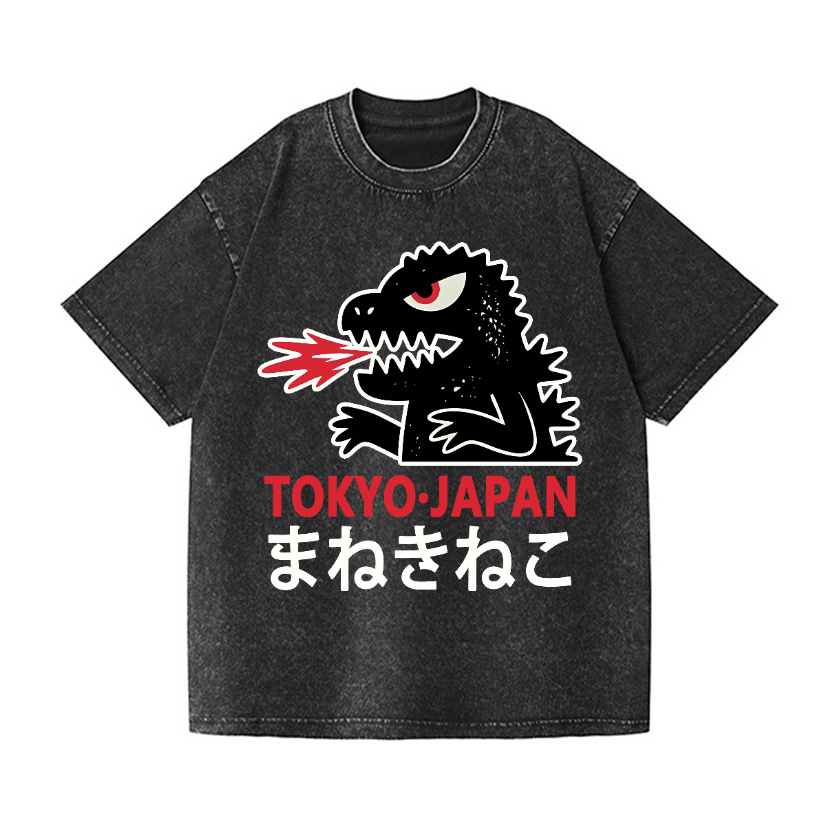 Kaiju Vintage Wash Japanese Design T-Shirt