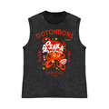 Dotonbori Takoyaki Octopus Pure Cotton Wash-Dyed Sleeveless Tank Top