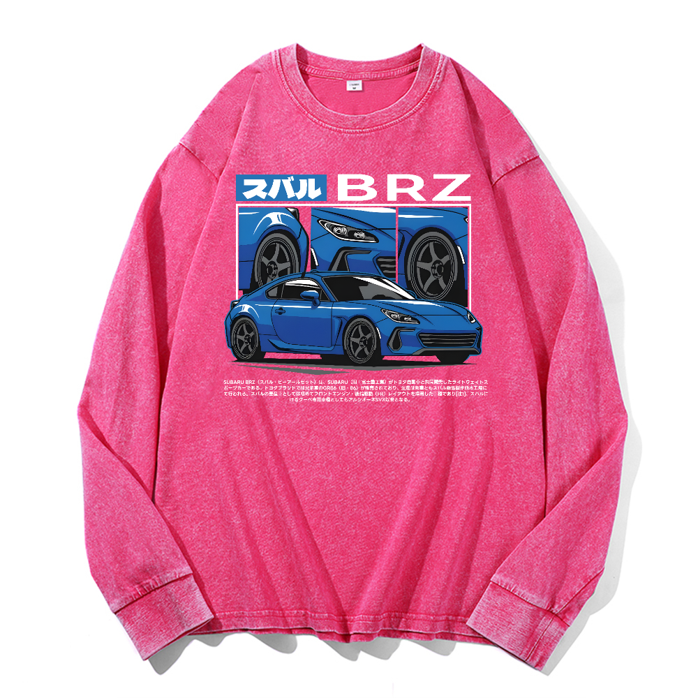 Subaru Vintage Cotton Wash Crewneck Long-Sleeve T-Shirt