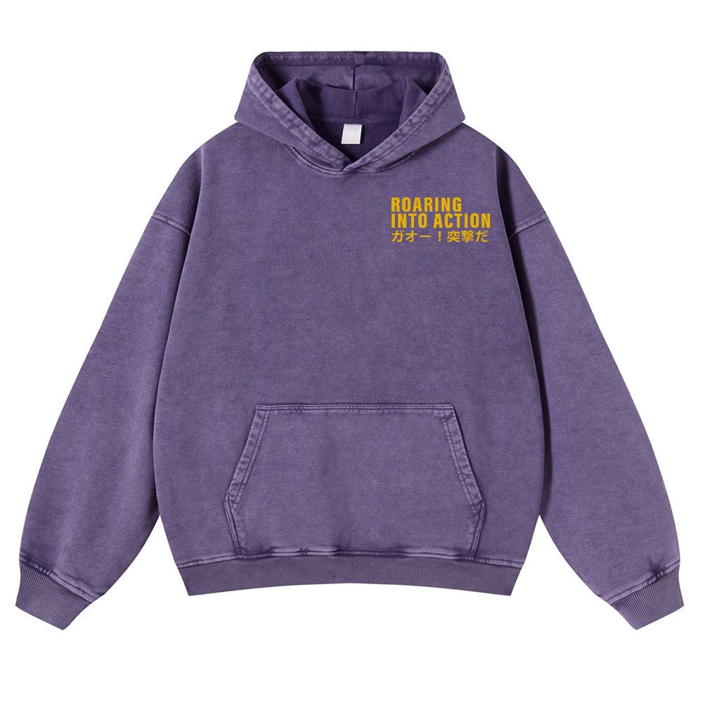 Osaka Tiger Vintage Washed Cotton Back Art Hoodie